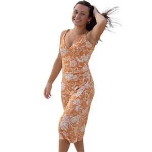 Joie Slip Dress Garden Fairy size Medium Floral Feminine Dainty Brunch Wrap Midi